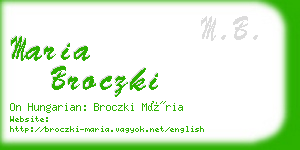 maria broczki business card